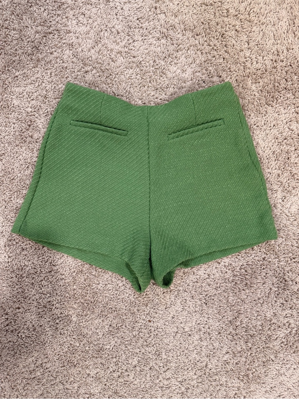 Zara Green Women's High-Waist Tailored Shorts